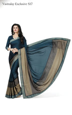 Teal Blue Cotton Silk Saree with Elegant Contrast Border