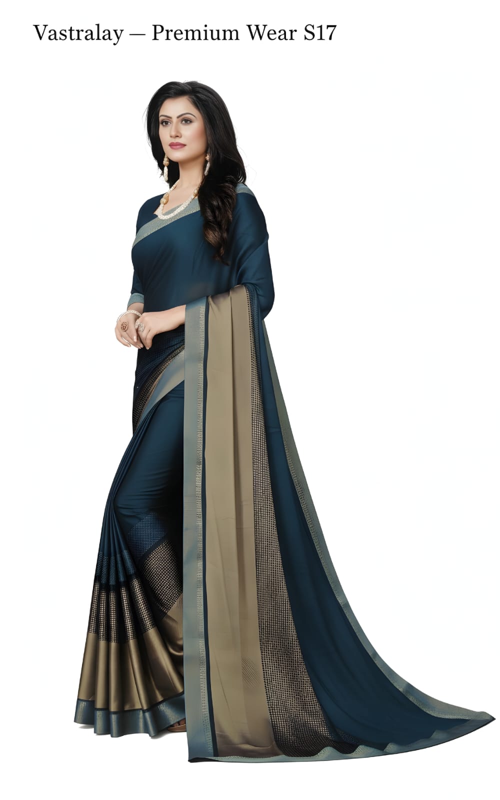 Teal Blue Cotton Silk Saree with Elegant Contrast Border