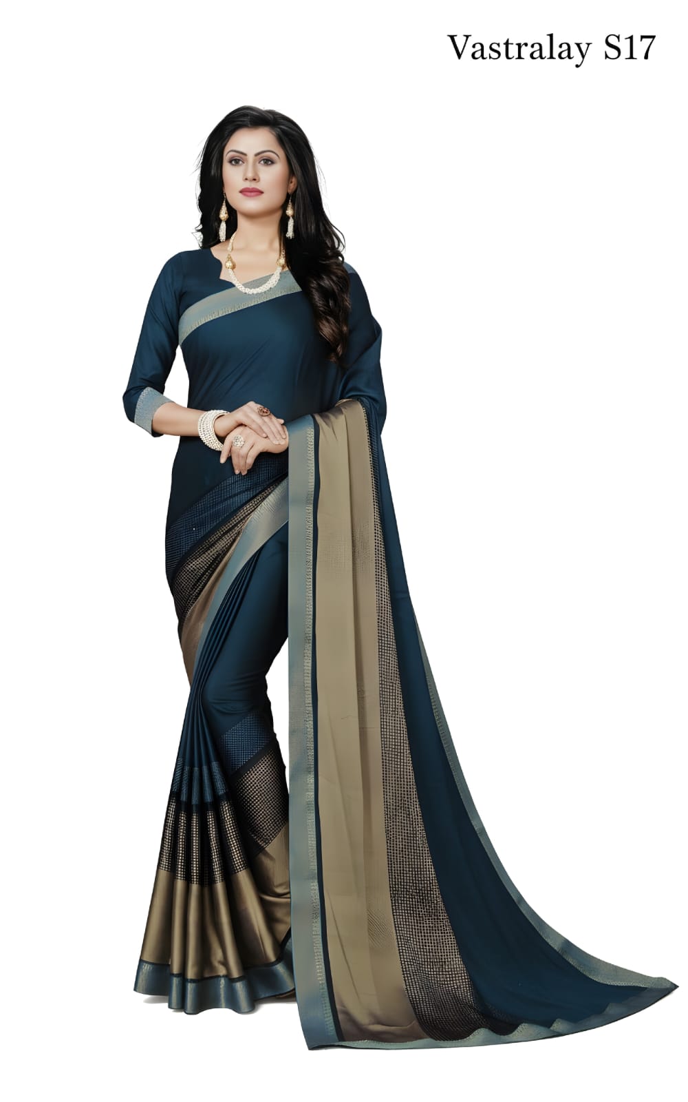 Teal Blue Cotton Silk Saree with Elegant Contrast Border