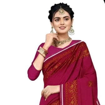 Exclusive Wine Maroon Silk Blend Saree with Regal Gold Woven Pallu