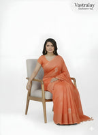Soft Peach Cotton Silk Saree with Woven Motifs